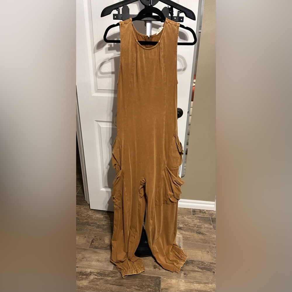 Easel Los Angeles Tan Jumpsuit